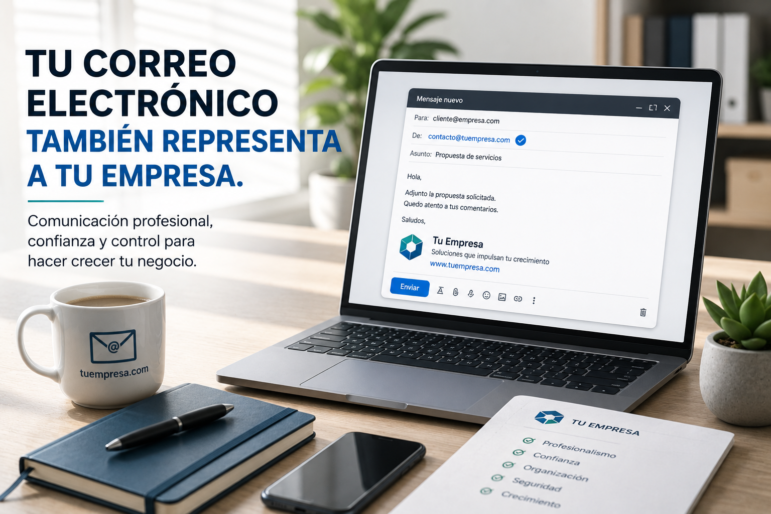 Correo electrónico empresarial con dominio propio y comunicación profesional