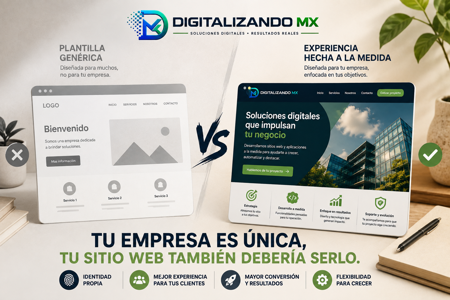 Por qué una plantilla no siempre representa a tu empresa